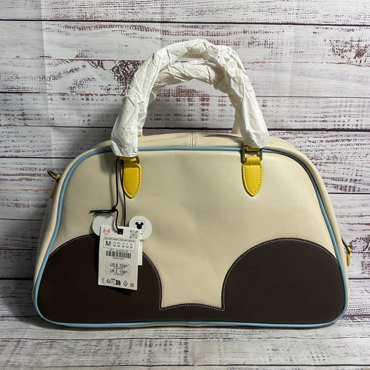 NWT Harry Lambert for Zara X Disney Mickey Ears Leather Boston Shoulder Bag