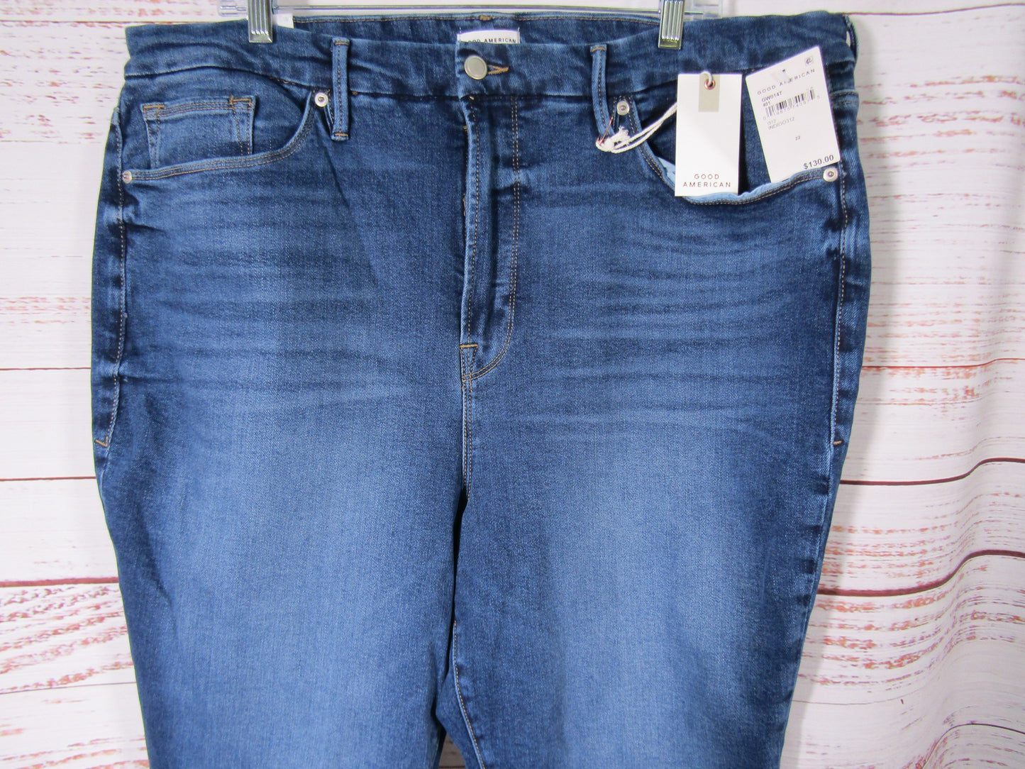 Good American Good Waist Women's Blue High Rise Skinny Jeans Size 22