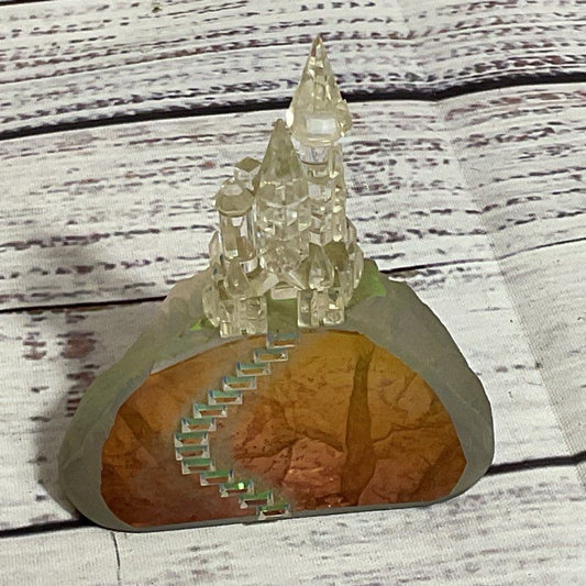 VTG. CRYSTAL WORLD Color Changing Rainbow Castle - 2.75" X 2.75"