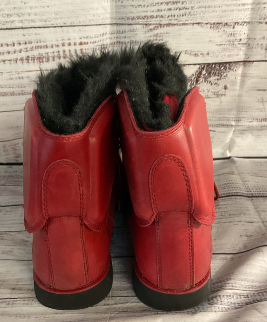 Psyberia Leather Waterproof Winter Boots Red 7