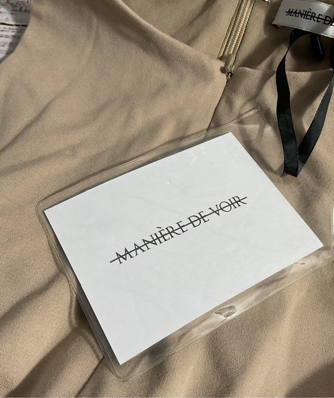NWT Maniere de Voir Women's Sleeveless Zip Front Taupe Jumpsuit Size 6 US