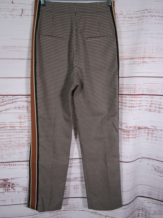 Sandro Nils Women's Brown Gingham Check Pants Size 34