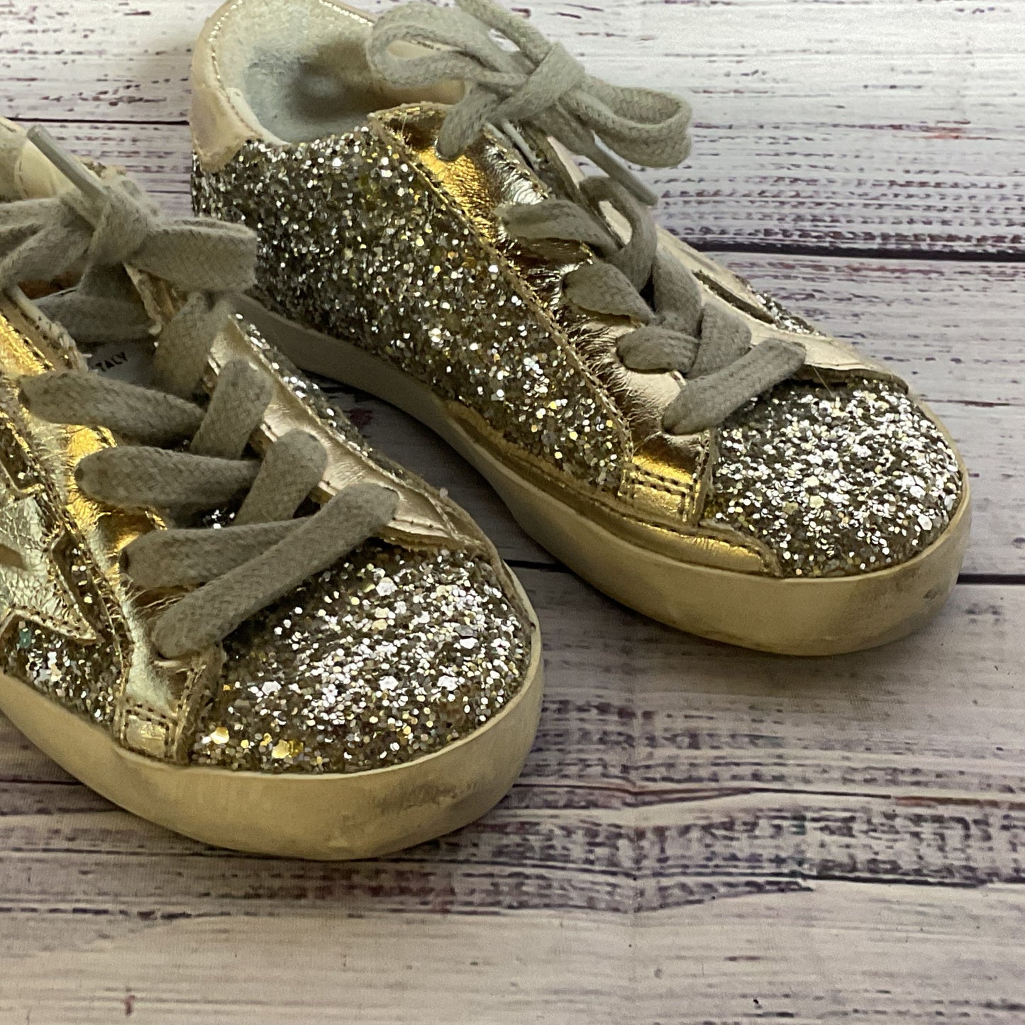 GOLDEN GOOSE Superstar Toddler Gray Glitter Sneakers- SZ 25 (SEE SIZE CHART)
