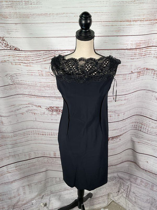 Rickie Freeman Teri Jon Women's Top Lace Formal Black Dress Size 12