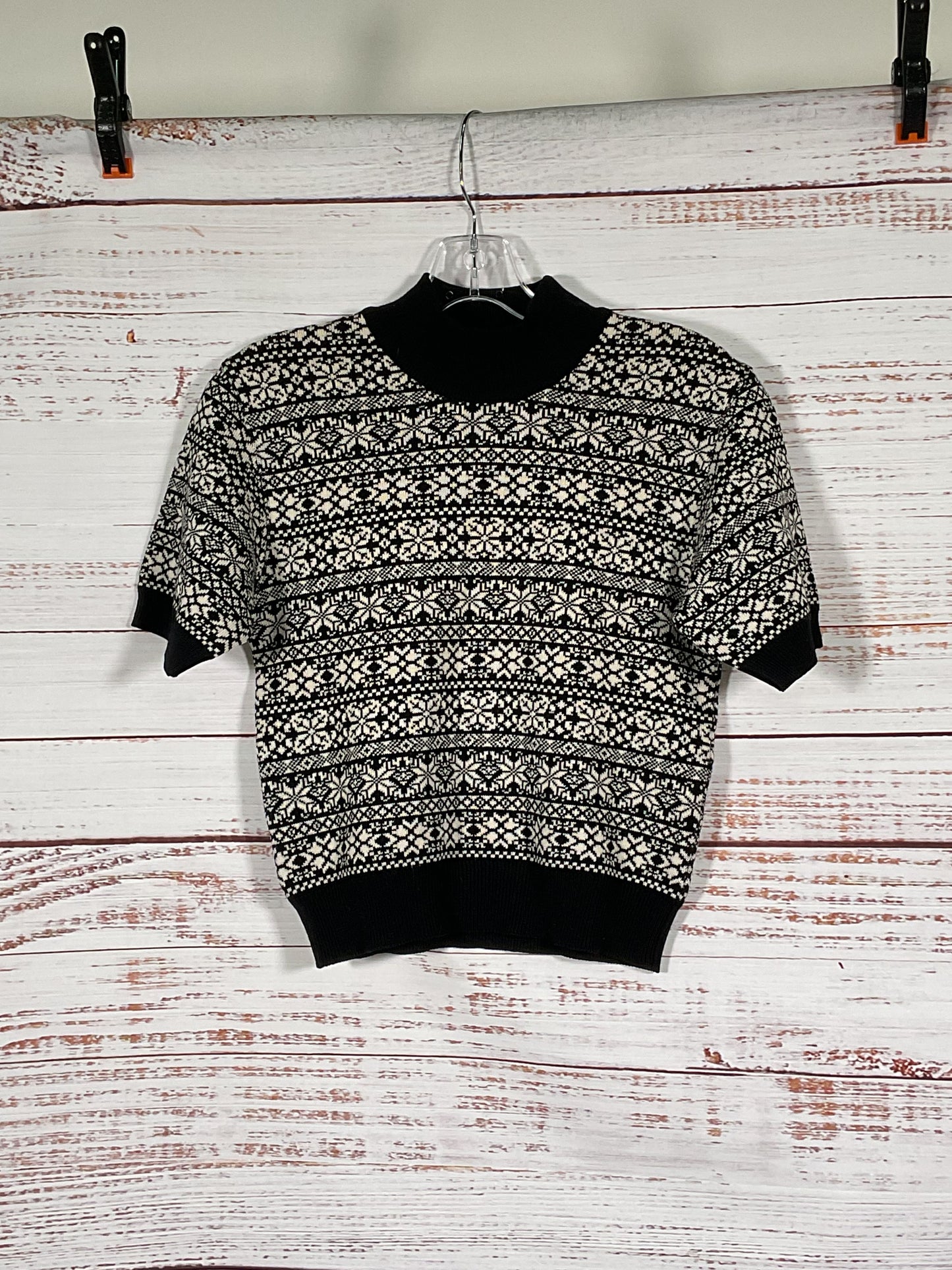 Escada Sport Black/White Patterned Knit Short Sleeve - Size S