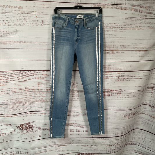 Paige Hoxton Ankle Blue Silver Stripe Jeans Pants - Size 29