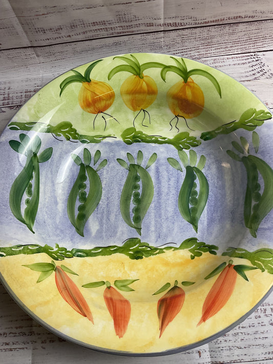 Varm Ceramica 13.5" Vegetable Painted Serving Bowl