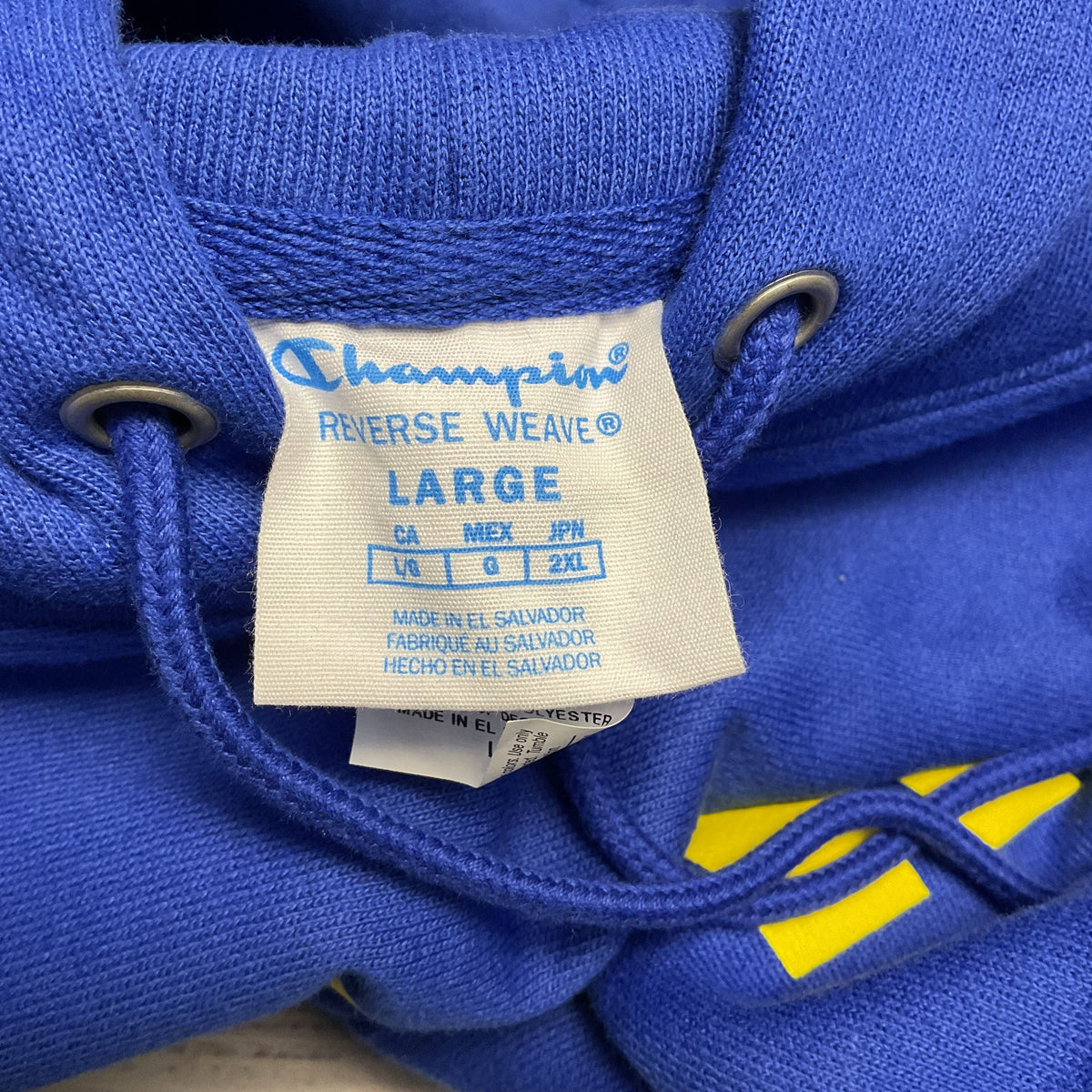 Champion MoMA Ed Ruscha OOF Blue Reverse Weave Hoodie Mens Jacket - Size L New