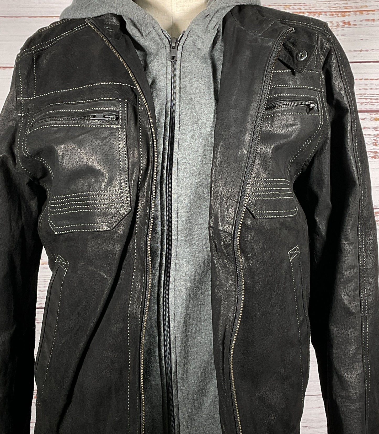 Wilsons Leather Men's Hoodie Jacket Black S