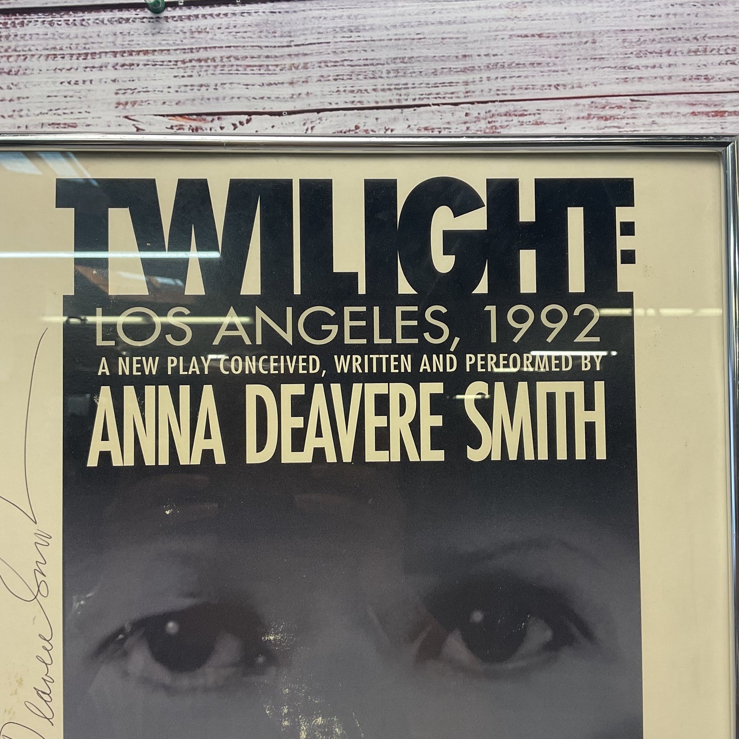 Twilight Los Angeles 1992 Broadway Window Card Poster Anna Deavere Smith Signed