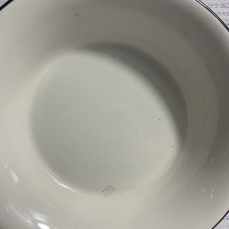 Crate & Barrel Classique Black Line 10" Ceramic Serving Bowl