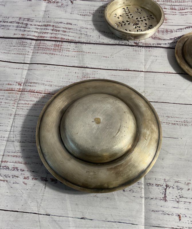 Vintage Silverplated Metal Butter Dish? With Engraving 6"x 3.5"