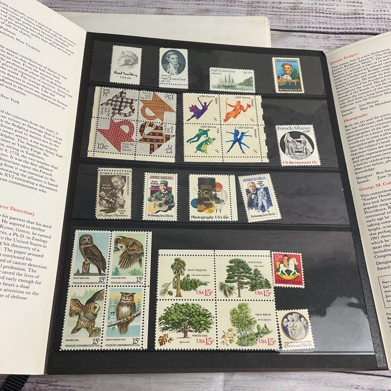 Lot Of 6 Vintage Us Mint Commemorative Stamp Sets (1974 78, 1983)