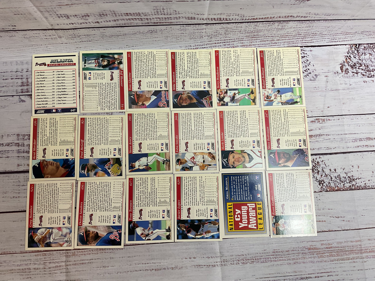 1994 Score ATLANTA BRAVES Baseball Cards- 18 cards