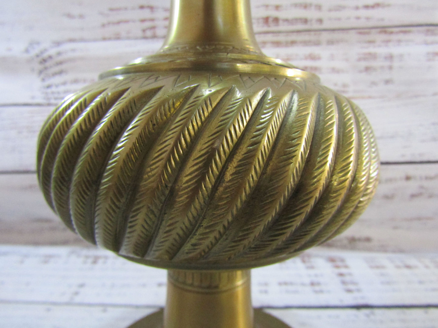 Vintage Handcrafted Ornate Brass Vase Made in India
