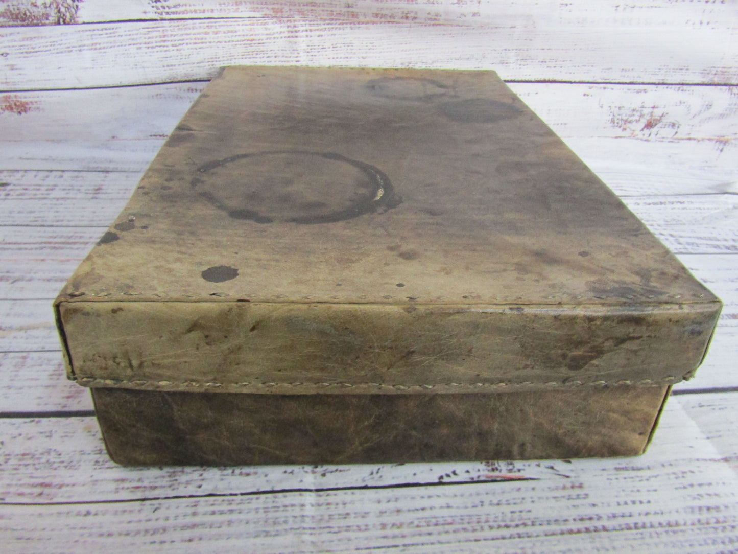 Vintage Handcrafted Leather Trinket Box