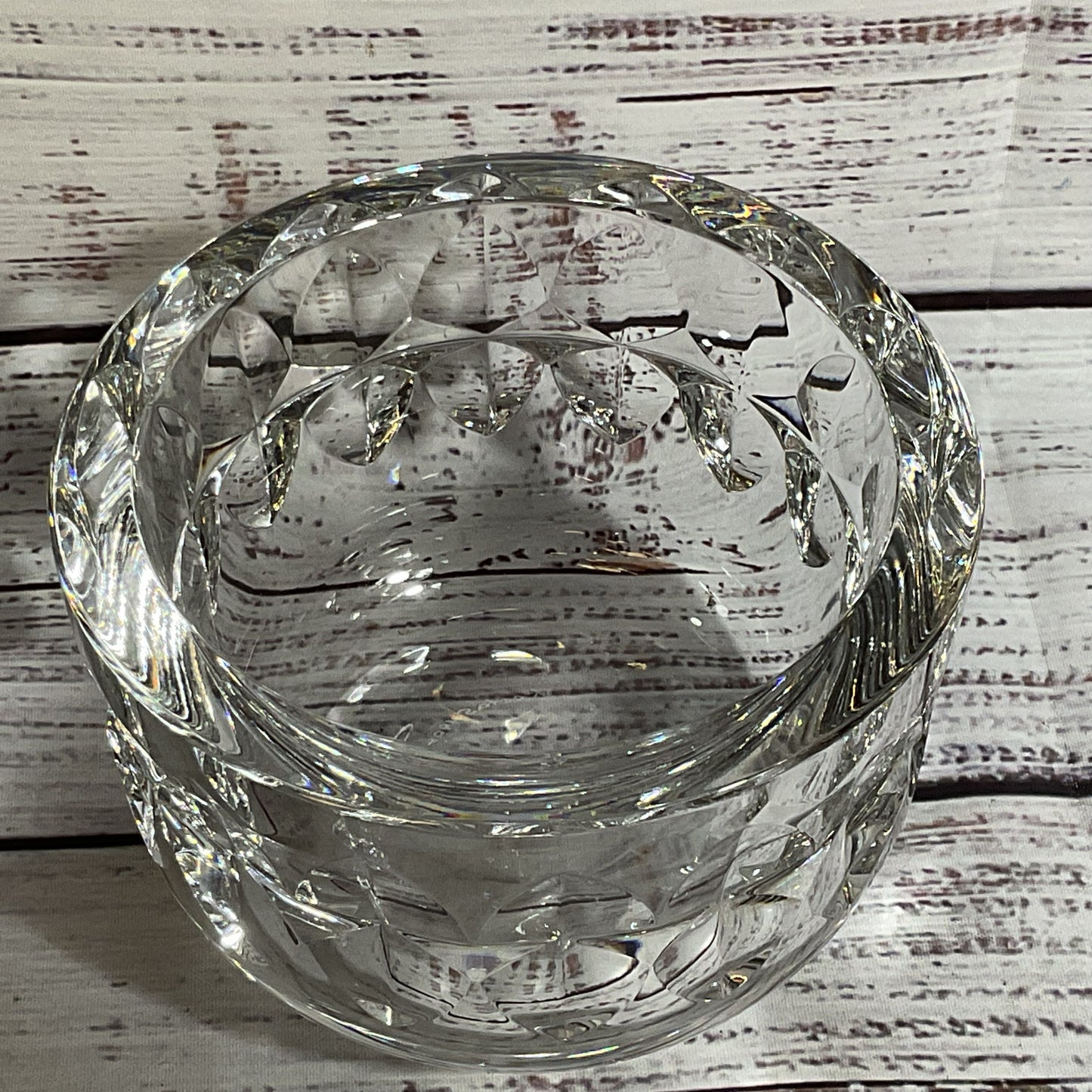 VTG. Signed GORAN WARFF by KOSTA BODA Etched 5" Crystal Bowl