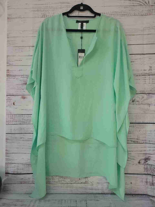 NWT Women's BCBG Max Azria Mint Green Top High Low Hem Size M/L Retail $158