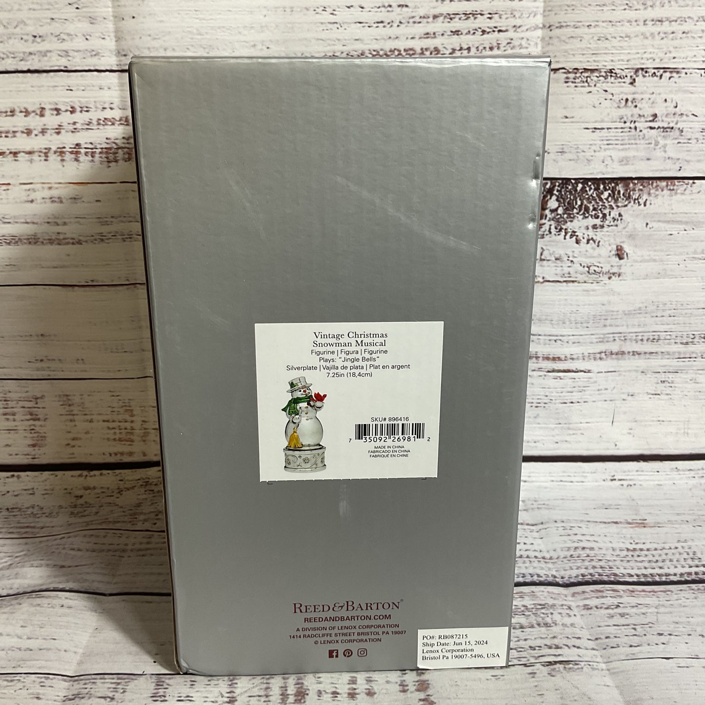 NEW REED & BARTON Snowman "Jingle Bells" Musical Snow Globe-WORKS!!!!