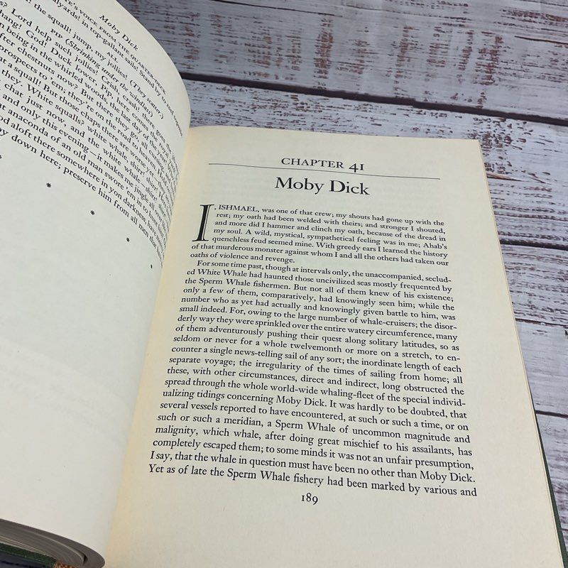 Vintage 1943 Moby Dick Illustrated Herman Melville Hardcover Novel