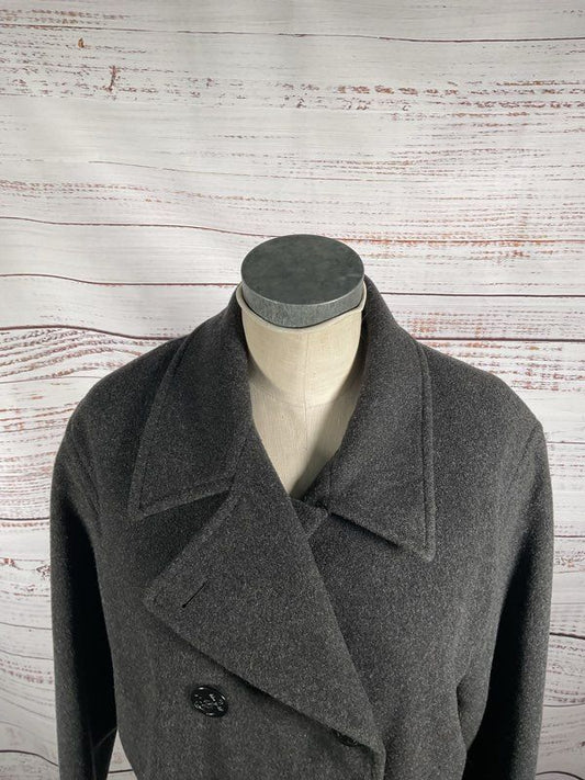 Vintage J. Percy Women's Dark Gray 100% Wool Coat Size 14