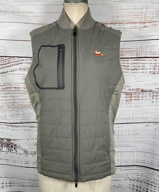 Johnnie O Puffer Duffy Fox Zip Vest Gray M