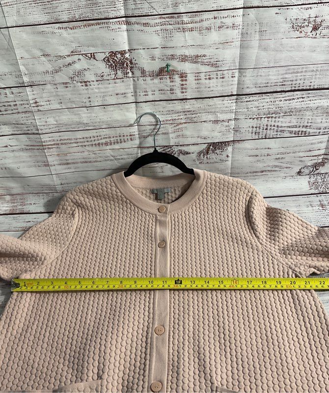 COS Textured Dot Flowy Button Down Knit Crew Neck Mini/Midi Sweater Dress Size M
