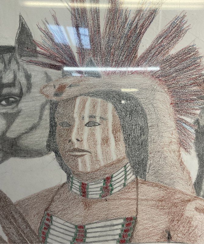 Original Colored Drawing By Quadriplegia Native American Artist Tyree Honga