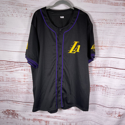 Los Angeles Lakers City Edition Baseball Button Up Jersey - Size XL
