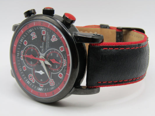 Croton Chronomaster Men's Black & Red Chronograph Watch CC311212