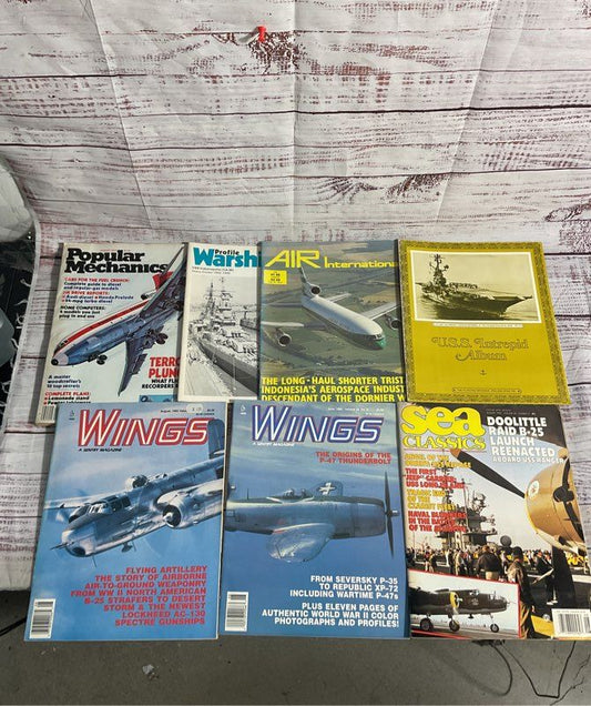 Lot Of 7 Vintage Army Magazines Military 1970's Wings, Sea Classics,
