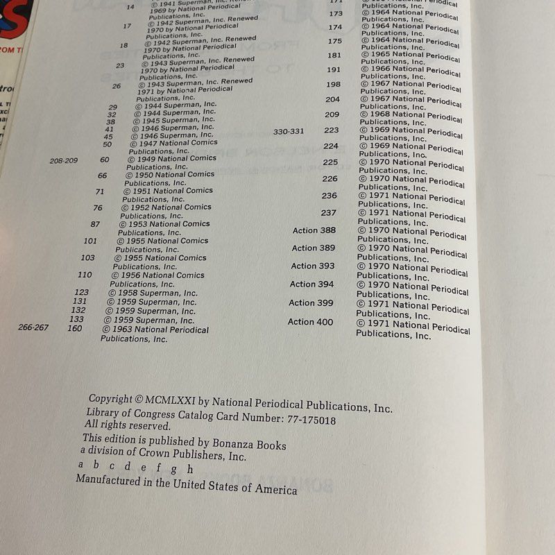 VTG. Superman From The 30s To The 70s Hardcover Dc Comics Graphic Novel 1971