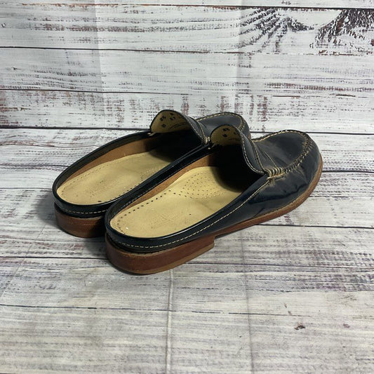 Weejuns Black Leather Contrast Stitch Mule Penny Loafers Women's 8.5