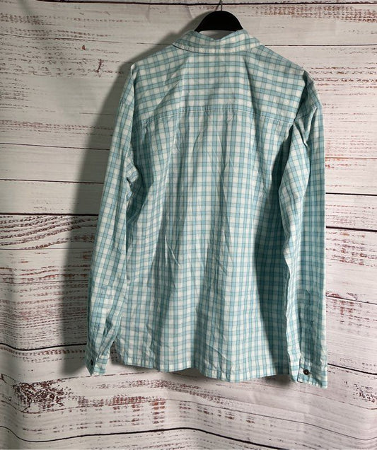 Men's Patagonia Blue Plaid Button Down Shirt Size L