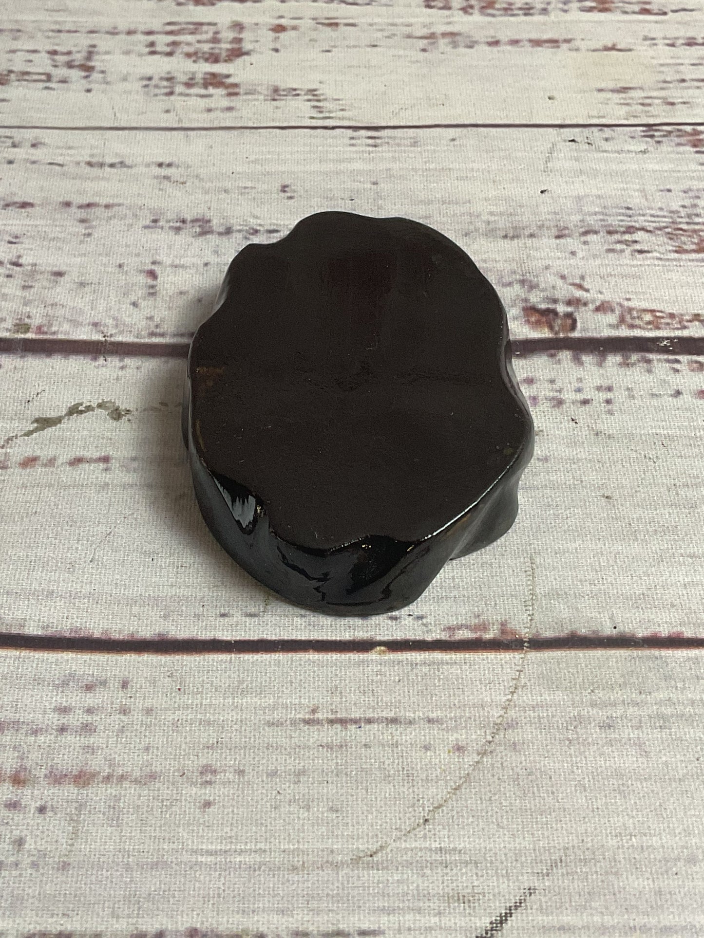 Small Black Chinese Floral Jewelry Trinket Box with Stand