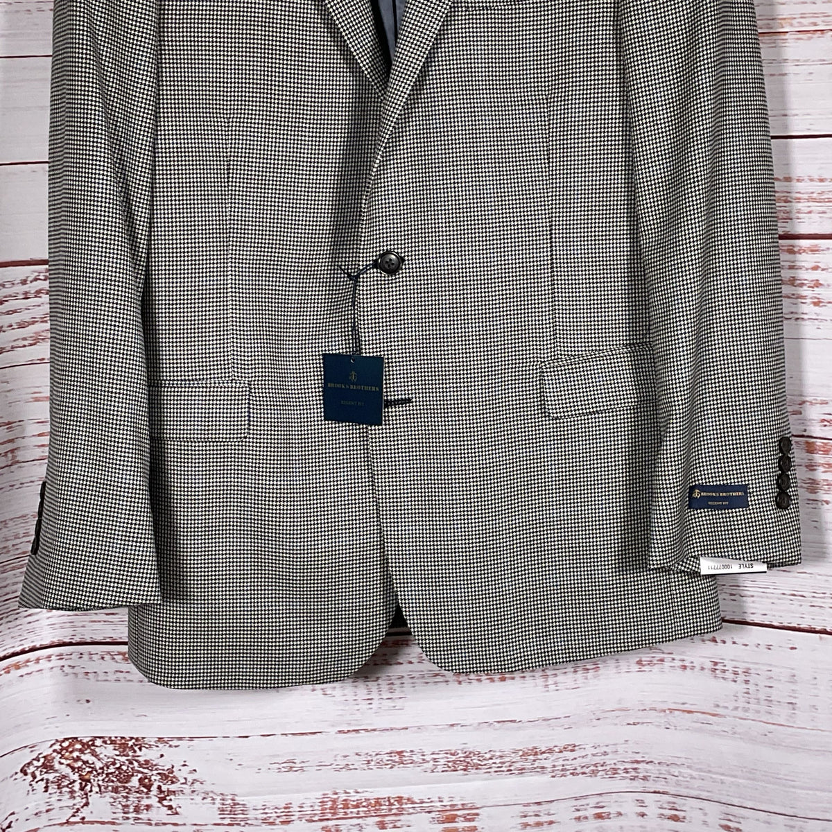 NWT BROOKS BROTHERS Mens Wool Regent Fit Houndstooth Blazer/Jacket SZ 42 Regular