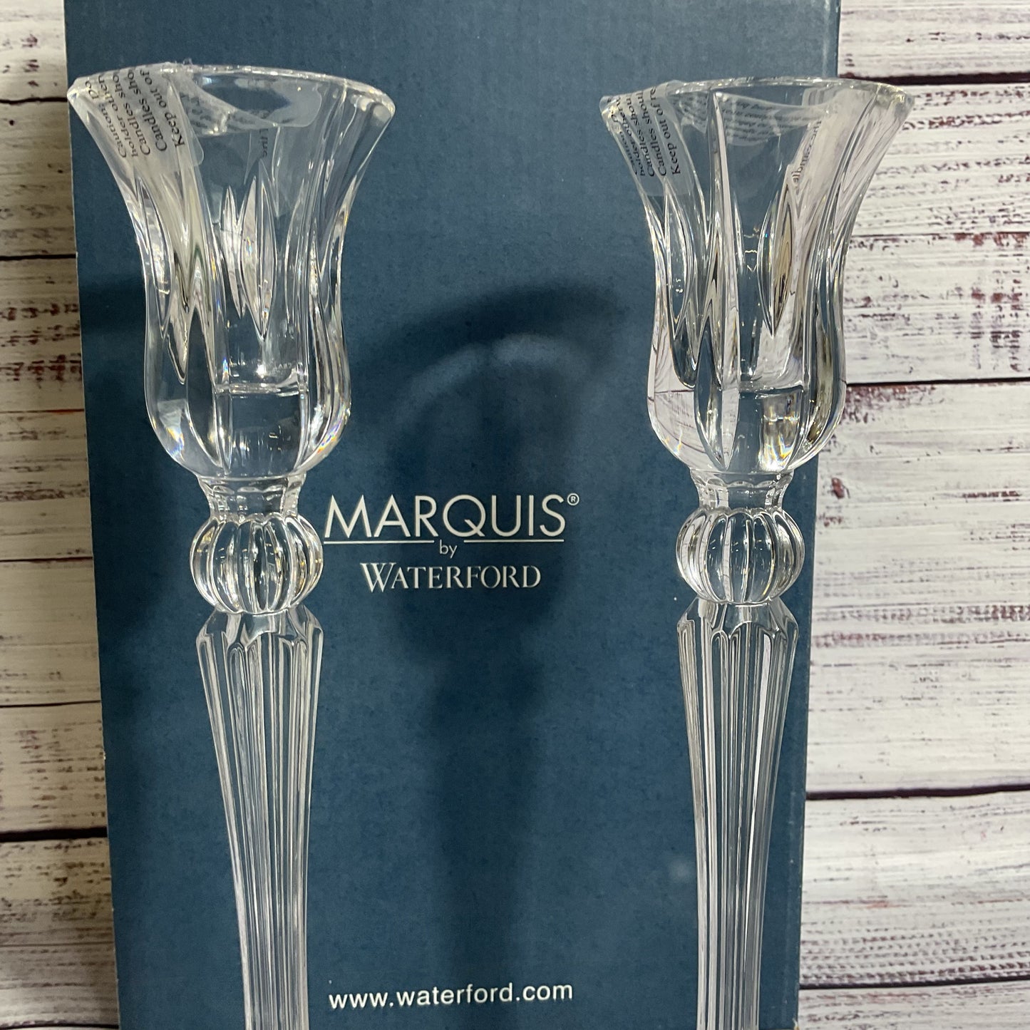 Pair of MARQUIS by WATERFORD Sheridan 10" Candlesticks