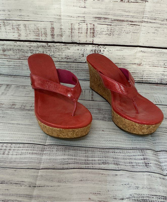 Women's Ugg Red Natasha Wedge Sandal Size 9