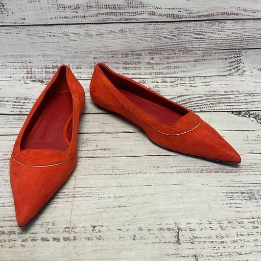 Marni Red Suede Pointed Toe Ballet Flat Women Size 6US 36EU