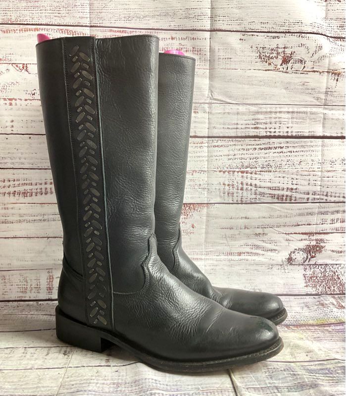 Calleen Cordero Leather Metal Detail Boots Black 8.5