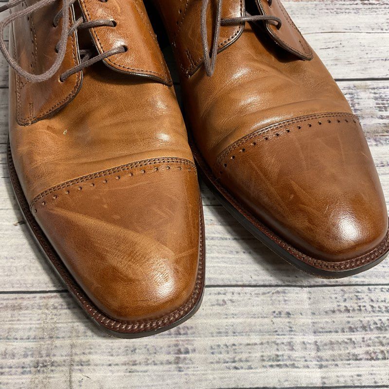 Johnston & Murphy Brown Leather Brogue Oxford Dress Shoe Men's 9.5