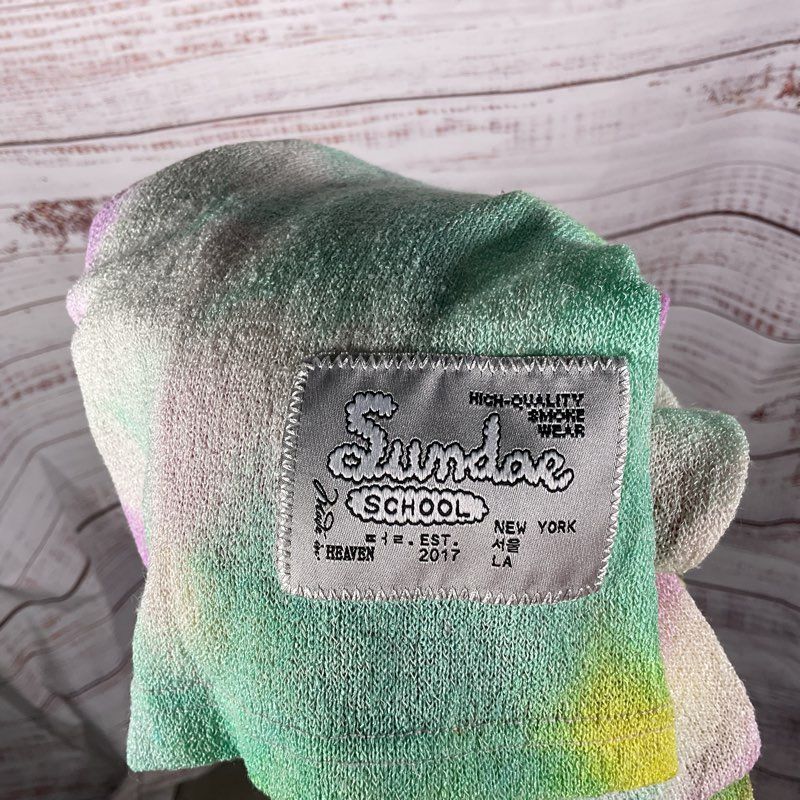 Sundae School Pastel Tie Dye Long Sleeve 1/4 Button Rugby Sweater Size XL