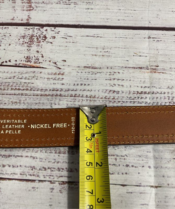 GP & Max Italian Leather Vera Pelle Men's Blue & Brown Leather Belt Size 53