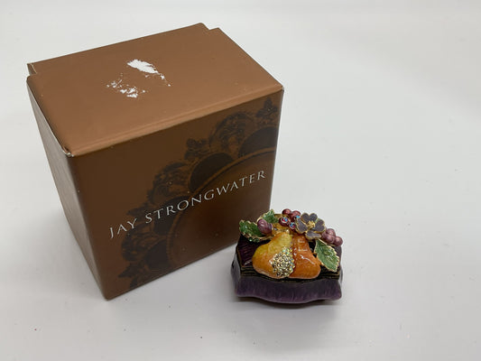 JAY STRONGWATER Darjeeling Pears Keaton Trinket Box- 1.5"