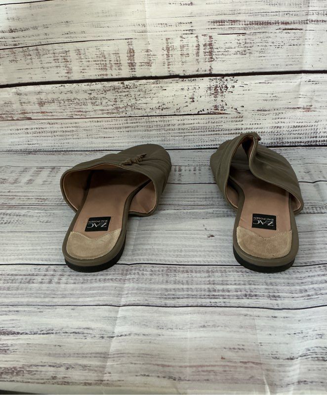 Zac by Zac Posen Taupe Leather Slides Size 9.5