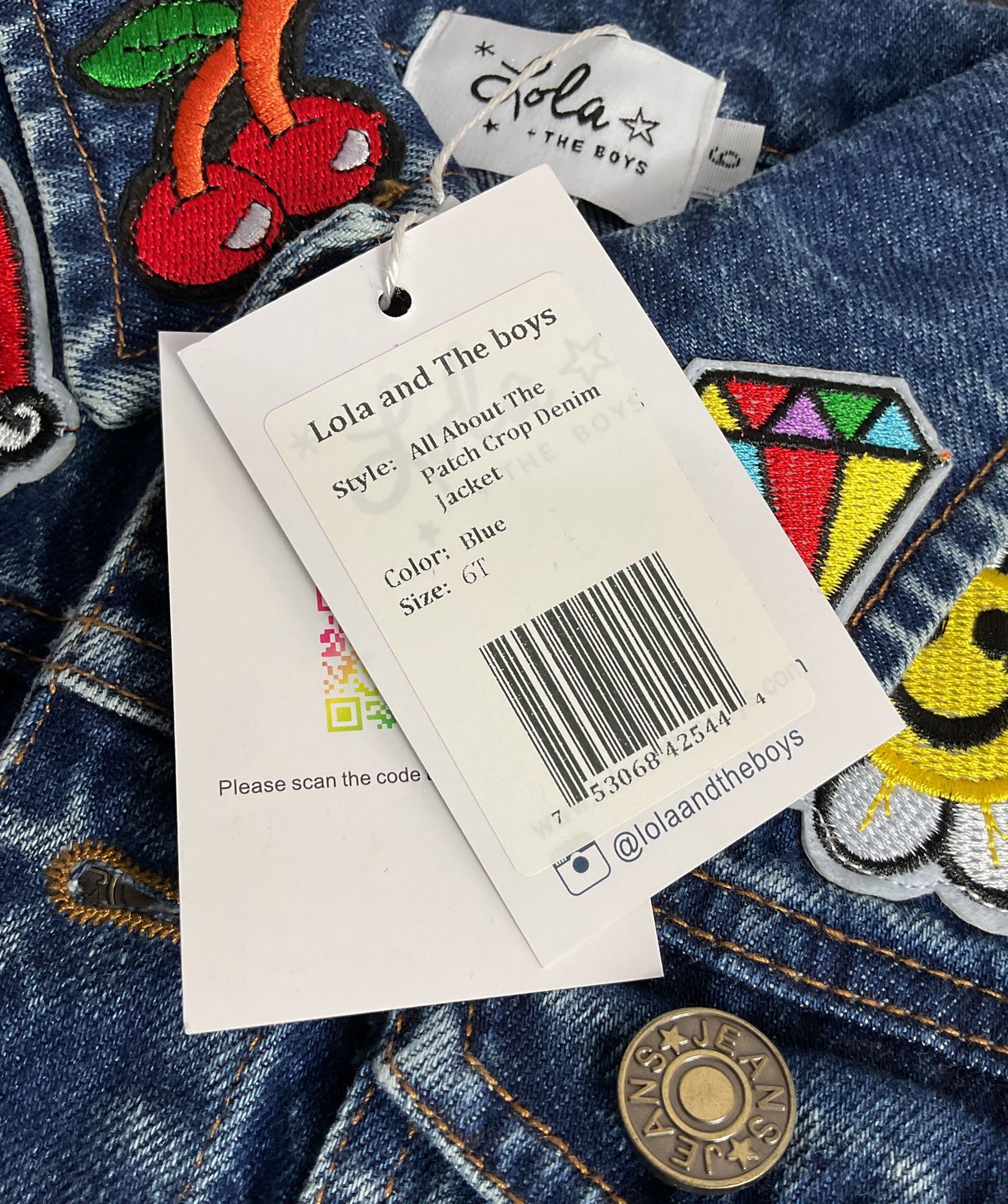 Lola & The Boys All About The Patch Denim Jacket Blue Multicolor 6T