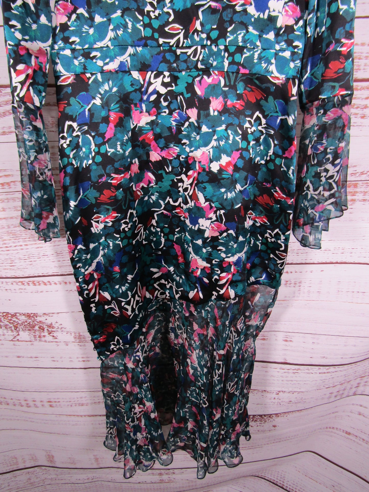 Prabal Gurung Women's Multi-Color Floral Long Sleeve Dress Silk Size 6