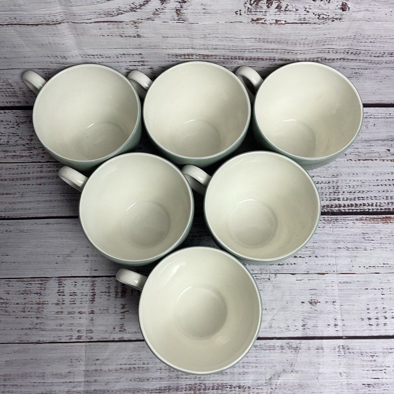 Wedgwood Etruria Barlaston 6 Pc. Wintergreen Ceramic Tea Cup Set