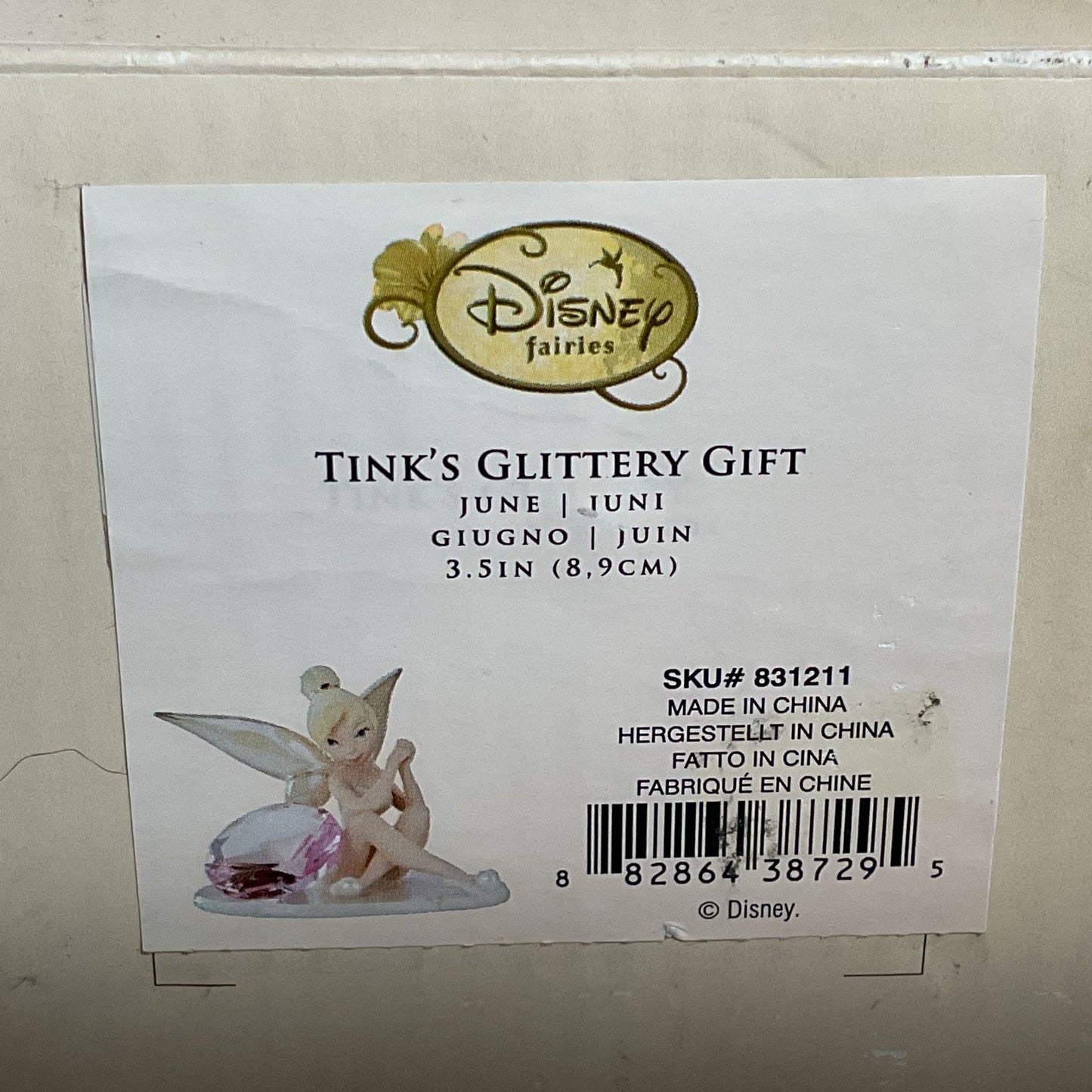 DISNEY Tink's Glittery Gift- June Birthday Figurine- 3.5"