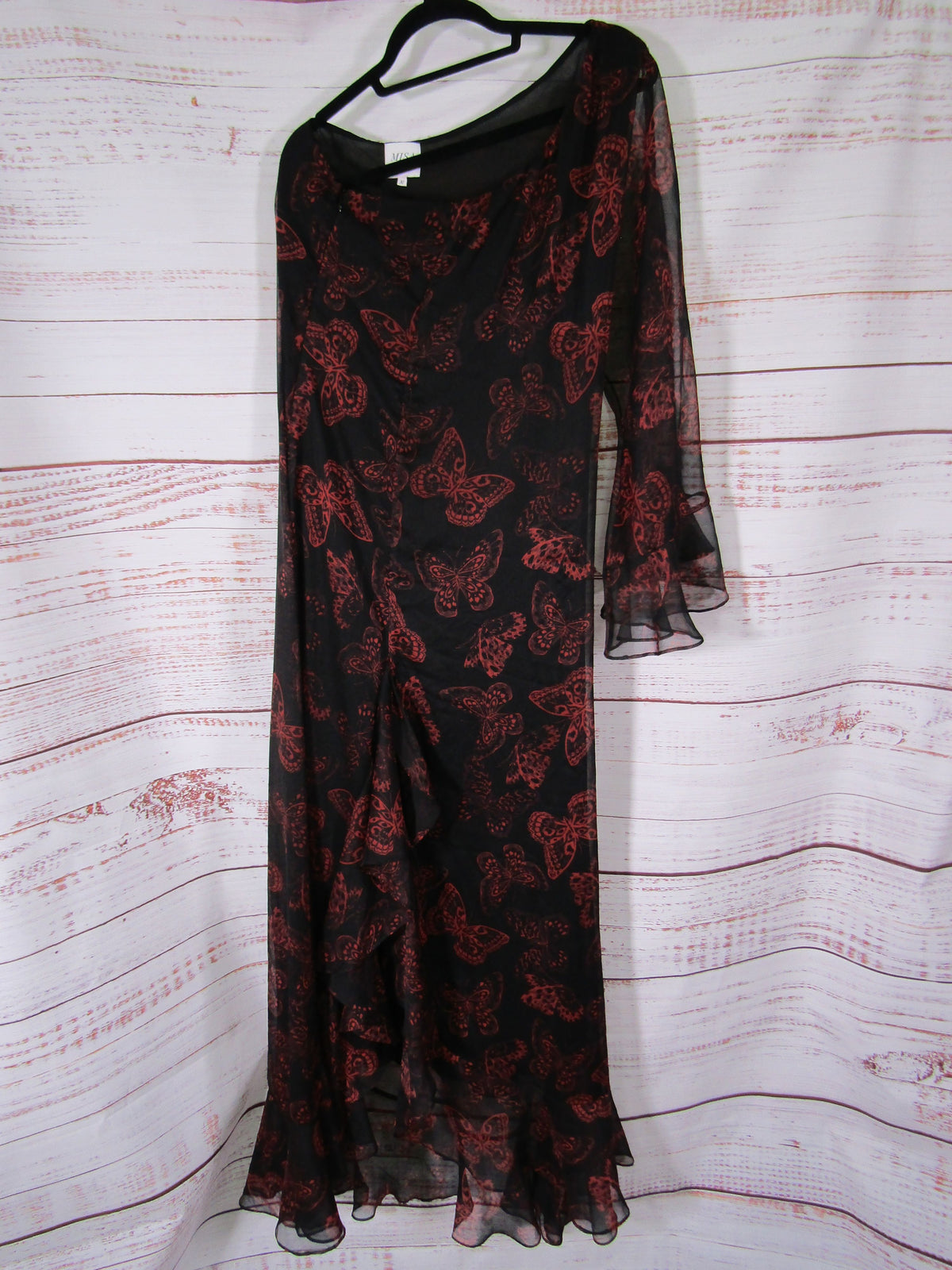 Misa Gaia Women's One Shoulder Butterfly Print Asymmetric Dress Size M
